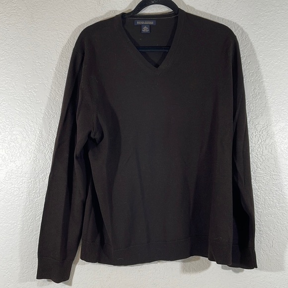 BANANA REPUBLIC EXTRA FINE ITALIAN MERINO WOOL SWEATER BROWN SIZE LARGE - Picture 1 of 7